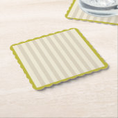 Chartreuse-Grenze mit neutralen Tan-Streifen Untersetzer (angewinkelt)