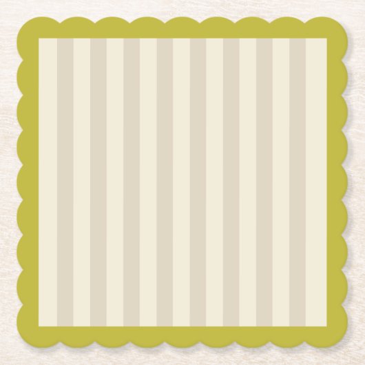 Chartreuse-Grenze mit neutralen Tan-Streifen Untersetzer (Vorderseite)