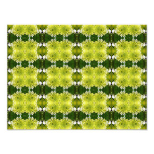 Chartreuse Grün Abstrakte Hortensien-Blüten Muster Fotodruck