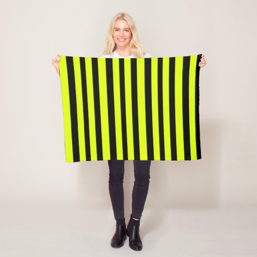 Chartreuse Grün und schwarze Streifen Fleecedecke (Beispiel)