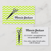 chartreuse grüne Zickzack Scheren des Visitenkarte (Vorne/Hinten)