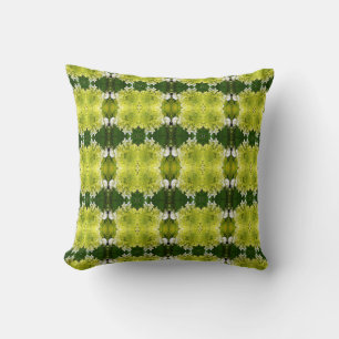 Chartreuse Grünes abstraktes Hydrangeen-Blütenmust Kissen