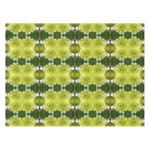 Chartreuse-Grünes abstraktes Hydrangeen-Blütenmust Tischdecke