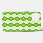 Chartreuse grünes Diamantenmuster Case-Mate iPhone Hülle (Rückseite (Horizontal))