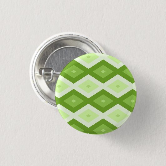 Chartreuse grünes Diamantmuster Button (Vorne & Hinten)