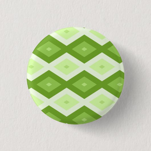 Chartreuse grünes Diamantmuster Button (Vorderseite)