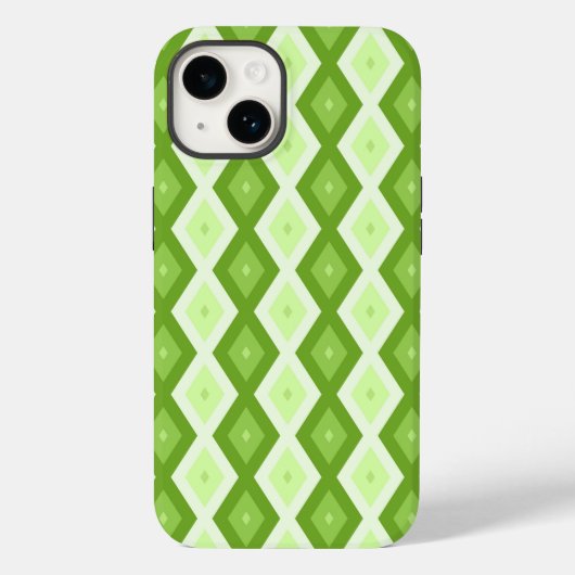Chartreuse grünes Diamantmuster Case-Mate iPhone Hülle (Rückseite)