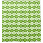 Chartreuse grünes Diamantmuster Duschvorhang (Vorderseite)