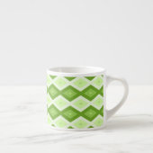 Chartreuse grünes Diamantmuster Espressotasse (Rechts)