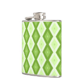 Chartreuse grünes Diamantmuster Flachmann (Links)