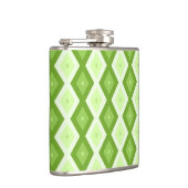 Chartreuse grünes Diamantmuster Flachmann (Rechts)