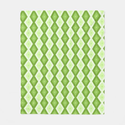 Chartreuse grünes Diamantmuster Fleecedecke (Vorderseite)