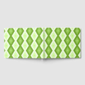 Chartreuse grünes Diamantmuster Gästebuch (Voll)