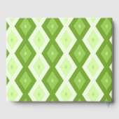 Chartreuse grünes Diamantmuster Gästebuch (Rückseite)