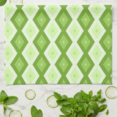 Chartreuse grünes Diamantmuster Geschirrtuch (Gefaltet)
