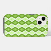 Chartreuse grünes Diamantmuster iPhone Hülle (Rückseite (Horizontal))