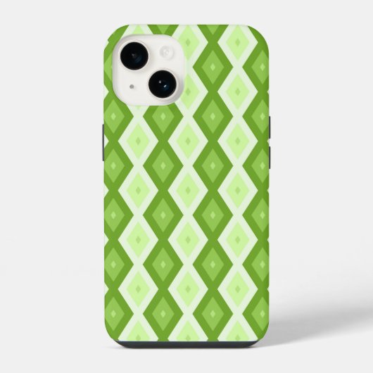 Chartreuse grünes Diamantmuster iPhone Hülle (Rückseite)