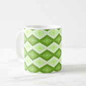 Chartreuse grünes Diamantmuster Kaffeetasse (Vorderseite Links)