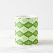 Chartreuse grünes Diamantmuster Kaffeetasse (Mittel)