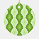 Chartreuse grünes Diamantmuster Keramik Ornament (Hinten)