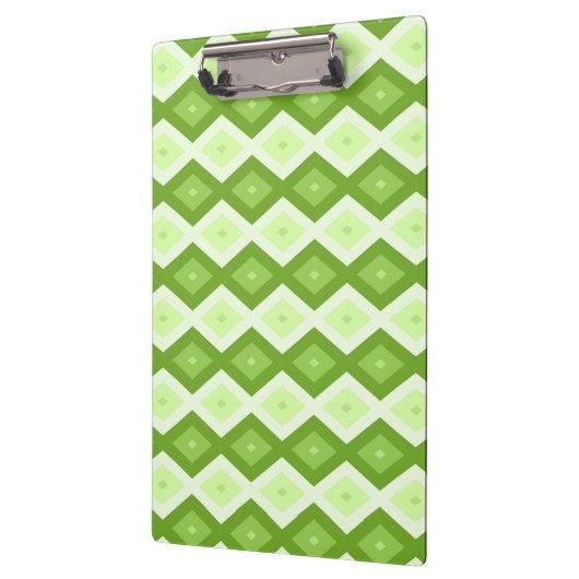 Chartreuse grünes Diamantmuster Klemmbrett (Links)