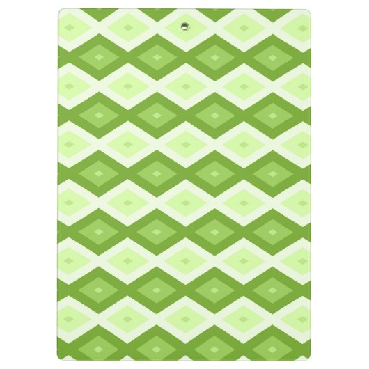 Chartreuse grünes Diamantmuster Klemmbrett (Rückseite)