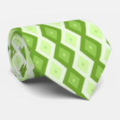 Chartreuse grünes Diamantmuster Krawatte (Gerollt)