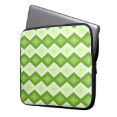 Chartreuse grünes Diamantmuster Laptopschutzhülle (Vorderseite Links)