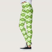 Chartreuse grünes Diamantmuster Leggings (Links)