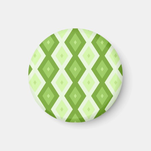 Chartreuse grünes Diamantmuster Magnet (Vorne)