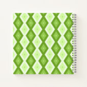 Chartreuse grünes Diamantmuster Notizblock (Rückseite)