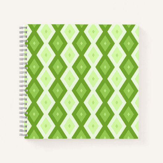 Chartreuse grünes Diamantmuster Notizblock (Vorderseite)