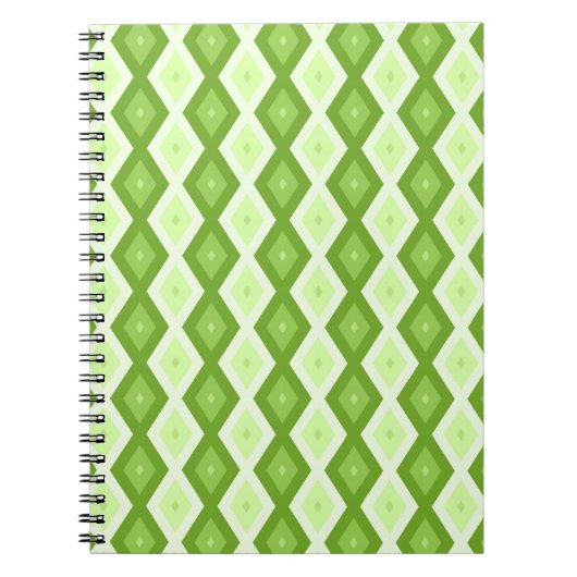 Chartreuse grünes Diamantmuster Notizblock (Vorderseite)