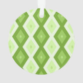 Chartreuse grünes Diamantmuster Ornament (Rückseite)