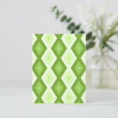Chartreuse grünes Diamantmuster RSVP Karte (Stehend Vorderseite)