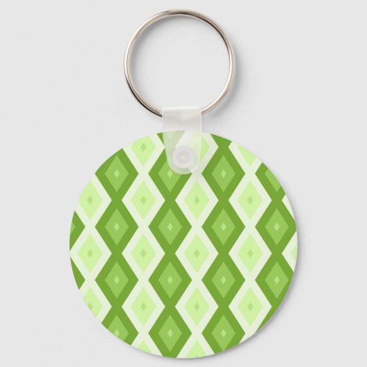 Chartreuse grünes Diamantmuster Schlüsselanhänger (Vorderseite)