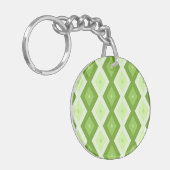 Chartreuse grünes Diamantmuster Schlüsselanhänger (Vorderseite links)