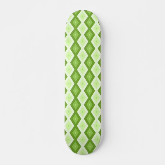 Chartreuse grünes Diamantmuster Skateboard (Vorne)
