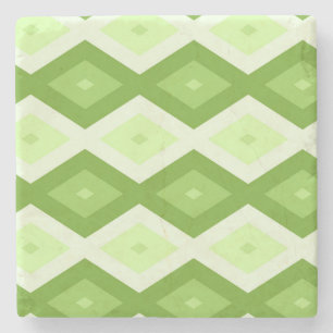 Chartreuse grünes Diamantmuster Steinuntersetzer
