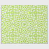 Chartreuse-grünes Mandala-Muster Geschenkpapier (Flach)