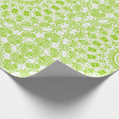 Chartreuse-grünes Mandala-Muster Geschenkpapier (Ecke)