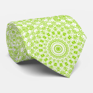 Chartreuse Grünes Mandala-Muster Krawatte