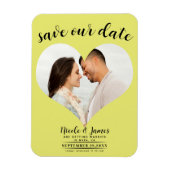 Chartreuse Heart Foto Wedding Save the Date Magnet (Vertikal)