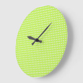 Chartreuse Hellgrünes Diamantmuster Große Wanduhr (Winkel)