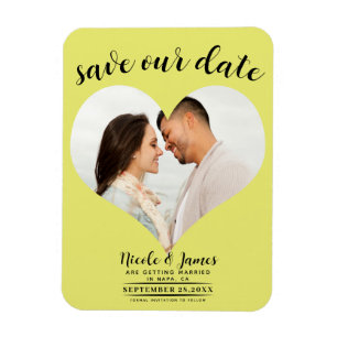 Chartreuse Herz Foto Hochzeit Termin merken Magnet
