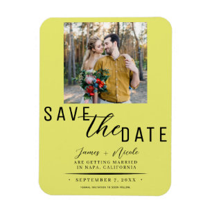 Chartreuse Hochzeit Foto Save-the-Date Magnet