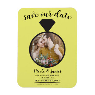 Chartreuse-Hochzeitsring-Foto Save-the-Date Magnet