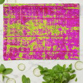 Chartreuse Kiss Pink und Green Abstrakt Geschirrtuch (Gefaltet)