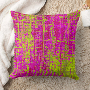 Chartreuse Kiss Pink und Green Abstrakt Kissen