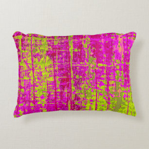 Chartreuse Kiss Pink und Green Abstrakt Zierkissen